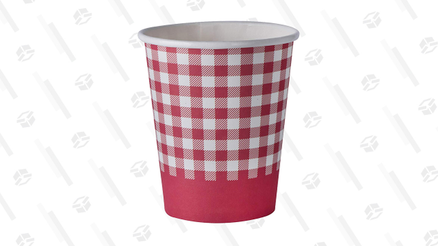 Nothing screams summer like gingham, so have your party guests sip out of these red-checked cups at warm weather gatherings. With options for coordinating plates, napkins, and tablecloths, it’s never been easier to commit to a party motif.